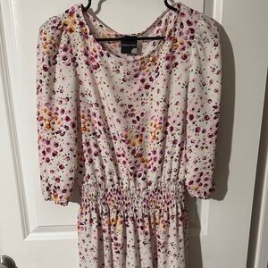 Maison Tara Long Sleeve Floral Dress - Pink and Yellow